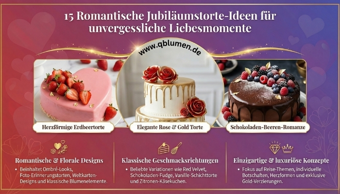 15 romantische Jubiläumstorte-Ideen für unvergessliche Liebesmomente