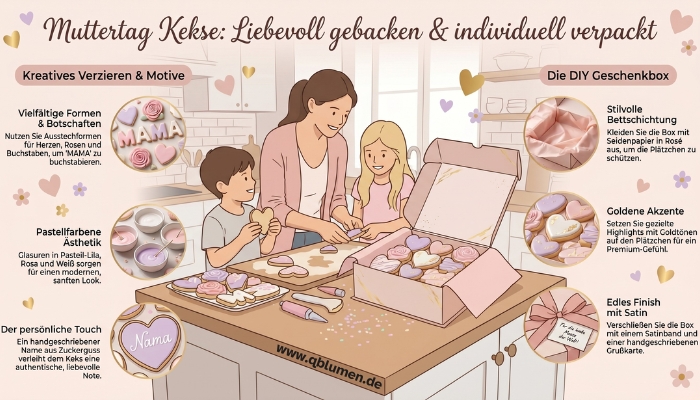 Muttertag Kekse Ideen – Verzierte Zuckerplätzchen & Geschenkbox für Mama