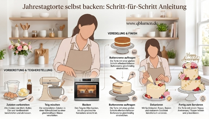 Jahrestagtorte selbst backen: Schritt-für-Schritt Anleitung
